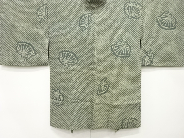 アンティーク　本総絞り　桧扇模様　長羽織